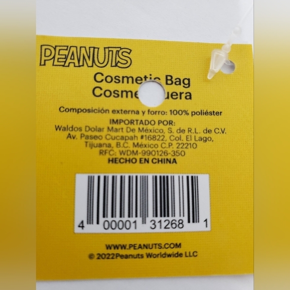 Peanuts Snoopy & Woodstock Makeup Toiletry Pouch Bag Case New - Picture 7 of 10